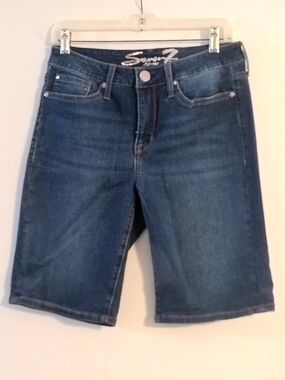 Seven7 Dark Wash Denim Bermuda Shorts